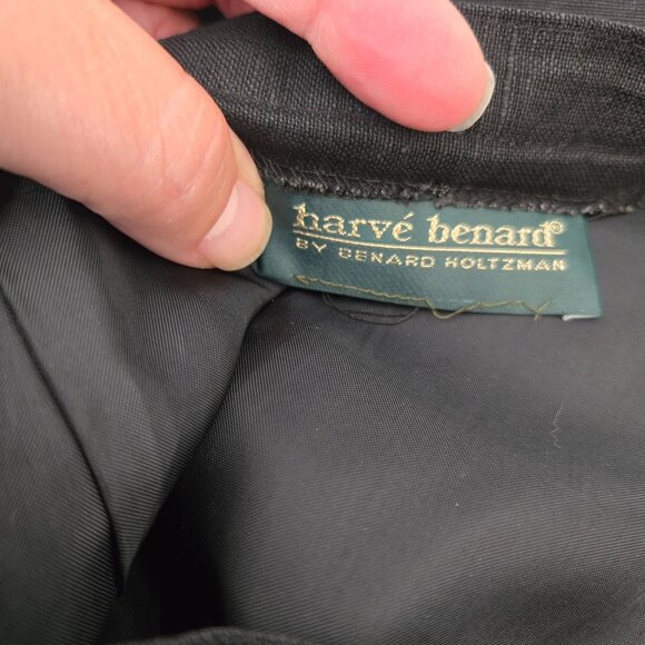 Harvé Benard Womens Black Linen Blazer and Skirt Suit Set Size 14 - Picture 16 of 16
